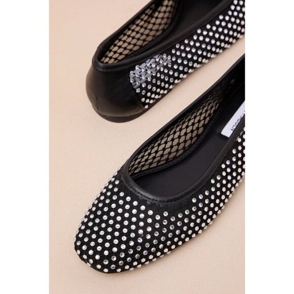 Steve Madden Womens Auden Ballet Flats in Black 8 with box Rhinestone Shoes - Picture 11 of 15